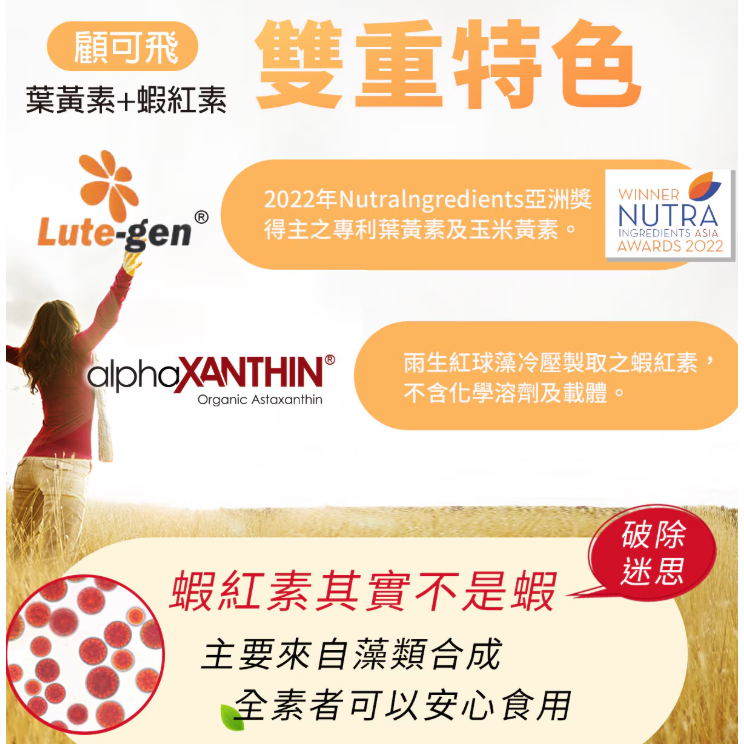特價 130粒 National Vita 顧可飛 黃金比例金盞花葉黃素+紅藻蝦紅素軟膠囊 LUTEIN 全素游離葉黃素-細節圖4