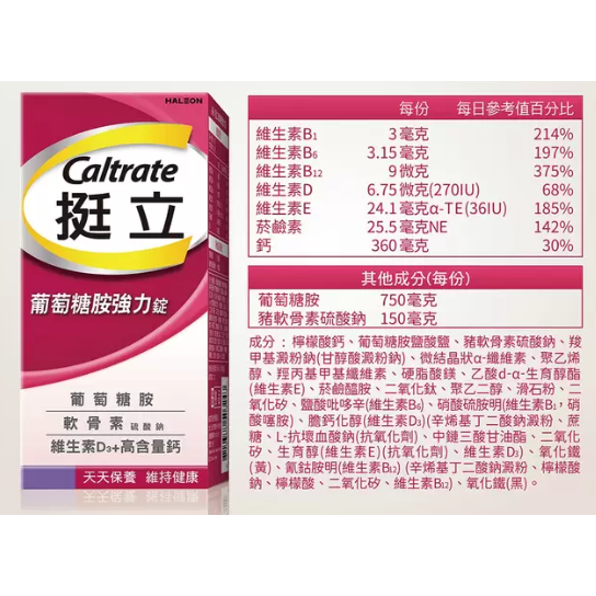 特價 300錠 挺立葡萄糖胺強力錠 (150錠x2 (150錠x2瓶) Caltrate Glucosamine 好市多-細節圖3
