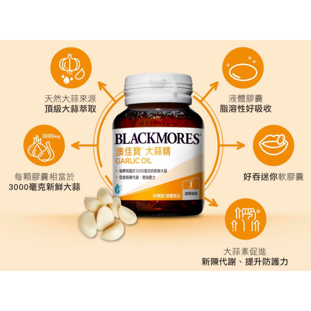 特價 270顆 澳佳寶 大蒜精 膠囊食品 90顆 X 3瓶 BLACKMORES Garlic Oil 270粒 大蒜油-細節圖4