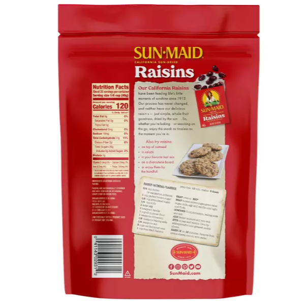 特價 1Kg 2Kg Sun Maid 加州葡萄乾 1021公克/包 美國葡萄乾 100%天然葡萄乾 果乾-細節圖3