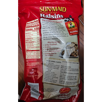 特價 1Kg 2Kg Sun Maid 加州葡萄乾 1021公克/包 美國葡萄乾 100%天然葡萄乾 果乾-細節圖6