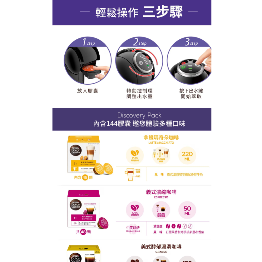 雀巢多趣酷思 Genio S PLUS 義式膠囊咖啡機 含144顆咖啡膠囊 迷你義式咖啡機 雀巢多趣酷思咖啡膠囊組-細節圖5