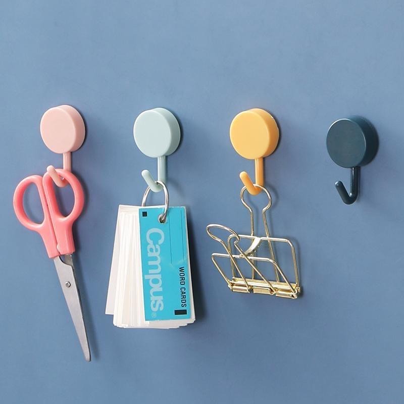【歐帕瑪】普普風 C189 北歐風 免打孔 雙色掛勾10入 免釘 掛鈎 圓形掛勾 鑰匙 壁掛 粘鉤 掛衣架 鉤子 小掛鉤-細節圖3
