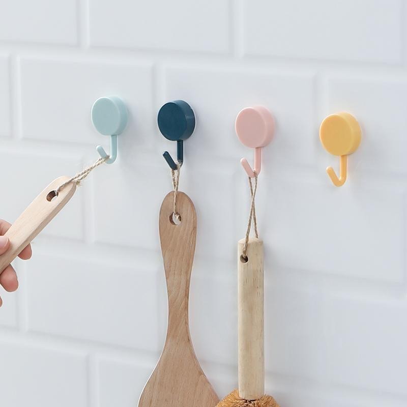 【歐帕瑪】普普風 C189 北歐風 免打孔 雙色掛勾10入 免釘 掛鈎 圓形掛勾 鑰匙 壁掛 粘鉤 掛衣架 鉤子 小掛鉤-細節圖4