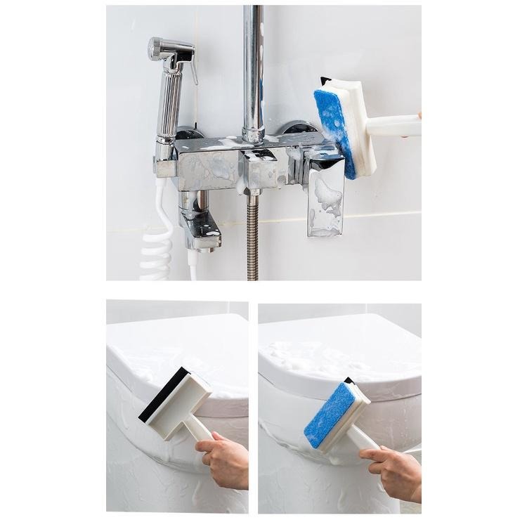 【歐帕瑪】C198 家用清潔 玻璃刮水板+海綿  浴室刮玻璃 瓷磚 墻壁 去除水漬 污垢刮水板器 海綿鏡面擦清潔刷-細節圖4