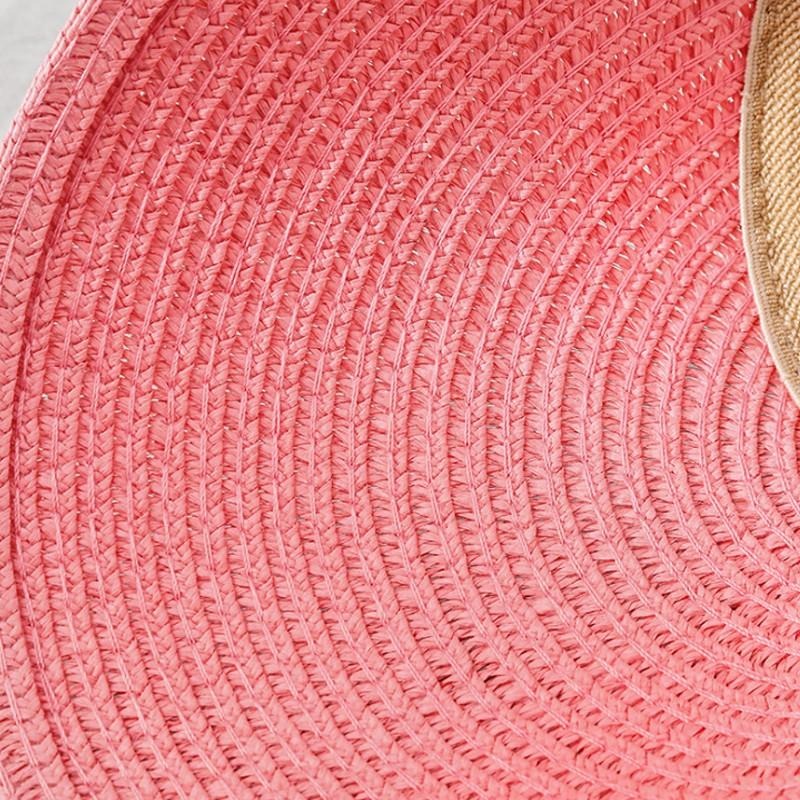 【歐帕瑪】韓國草編空頂鴨舌帽 超大帽檐 遮陽透氣 百搭休閑 戶外出遊太陽帽 海邊沙灘防曬帽 批發-細節圖3