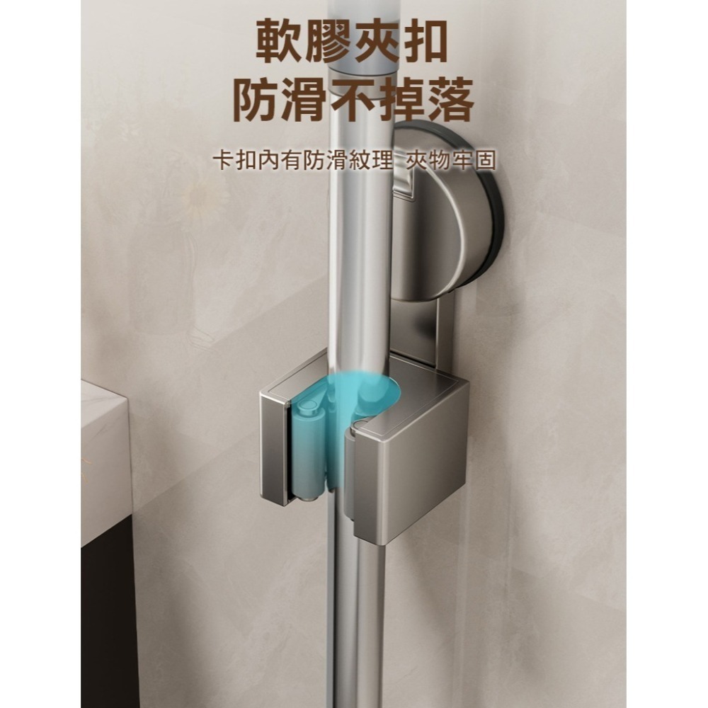 【費歐家】吸盤式壁掛拖把夾 強力吸盤式拖把夾衛生間牆上壁掛神器拖布掃把架卡扣固定器-細節圖2