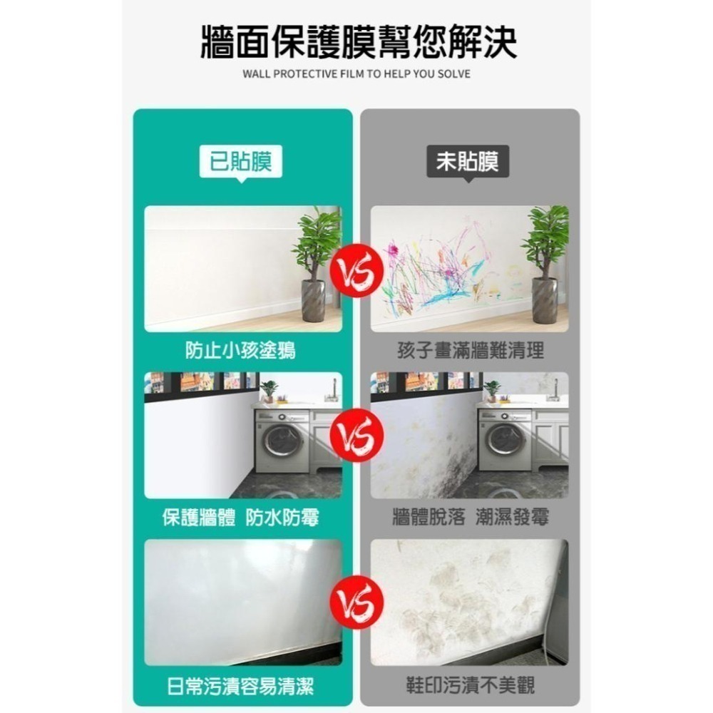 【費歐家】（可超取）45*500cm 靜電款 自黏款 牆面保護膜 廚房壁貼 防油污貼  防水牆貼 壁貼  客廳保護-細節圖6