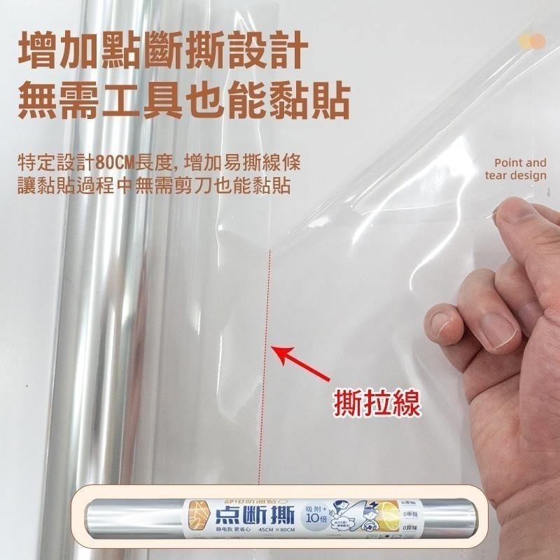 【費歐家】點斷式廚房貼紙 免膠吸附家用油煙貼 耐髒牆面保護膜牆紙 無膠靜電牆貼 透明撕拉靜電油煙貼-細節圖2