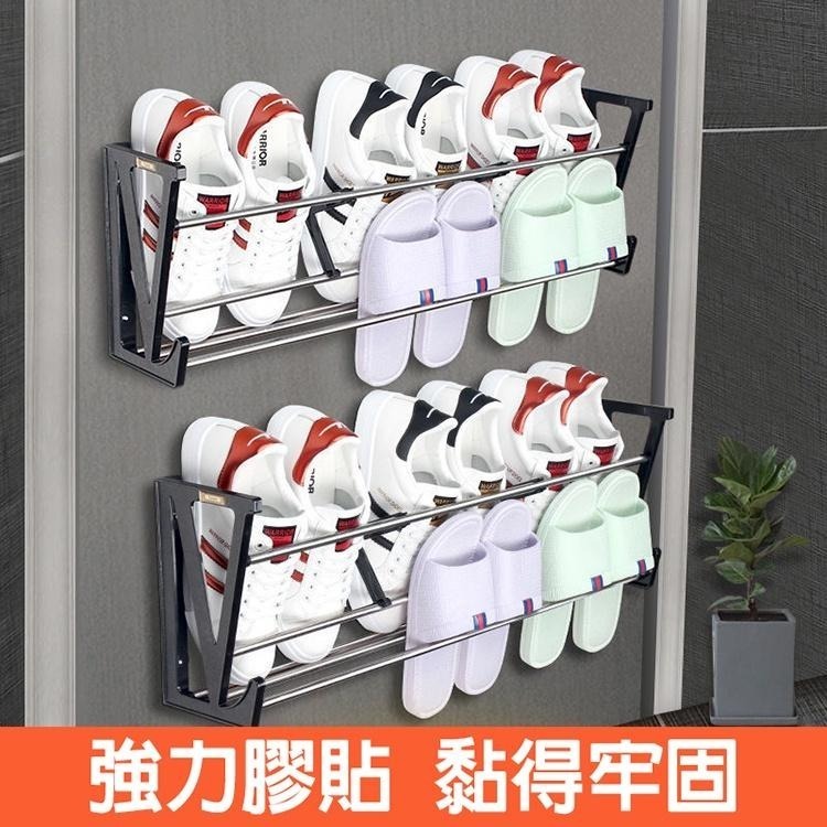 【費歐家】免打孔門後鞋架  浴室拖鞋架 壁掛式門口簡易鞋架 墻上門後鞋子 收納神器鞋架-細節圖3