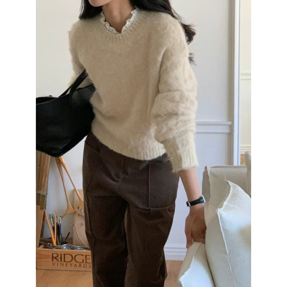 VENUSY｜ 秋冬新品✔ 韓國女裝｜羊毛舒適針織毛衣-細節圖4