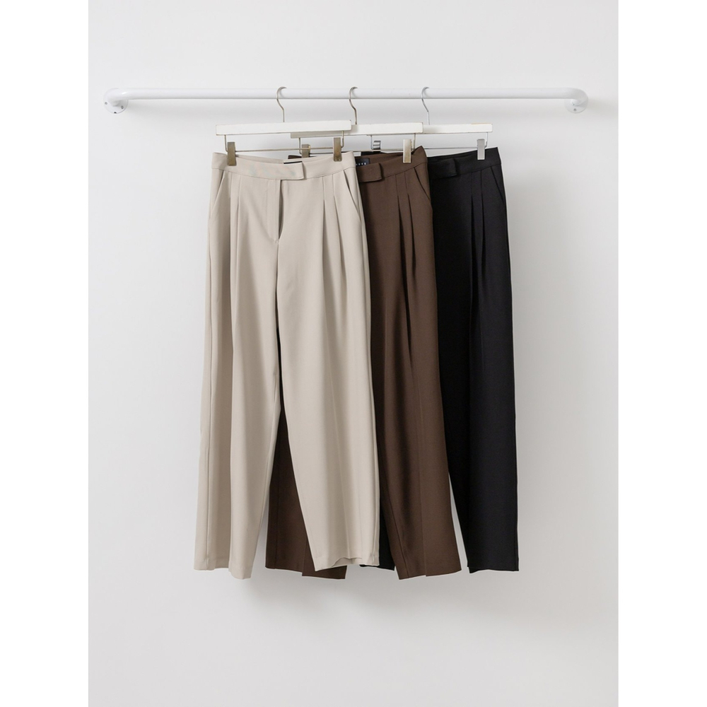 VENUSY｜ 韓國女裝｜寬針褶寬鬆西褲-細節圖11