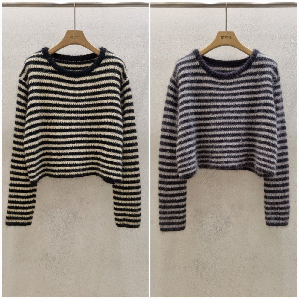 VENUSY｜ 簡約風✔ 保暖柔軟✔ 韓國女裝｜羊毛圓領短版針織毛衣-細節圖7