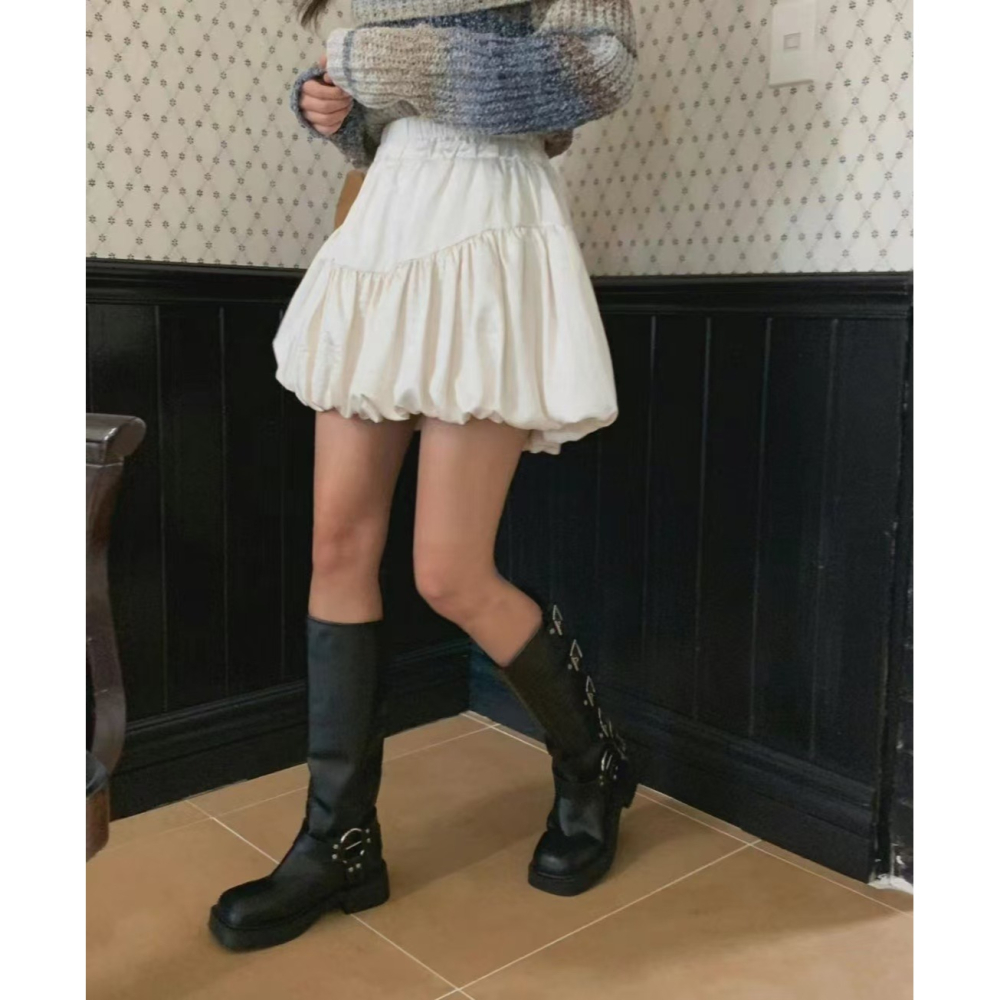 VENUSY｜ 極甜美✿ 韓國女裝｜澎澎南瓜百褶裙-細節圖4