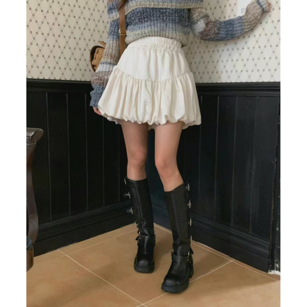 VENUSY｜ 極甜美✿ 韓國女裝｜澎澎南瓜百褶裙-細節圖5