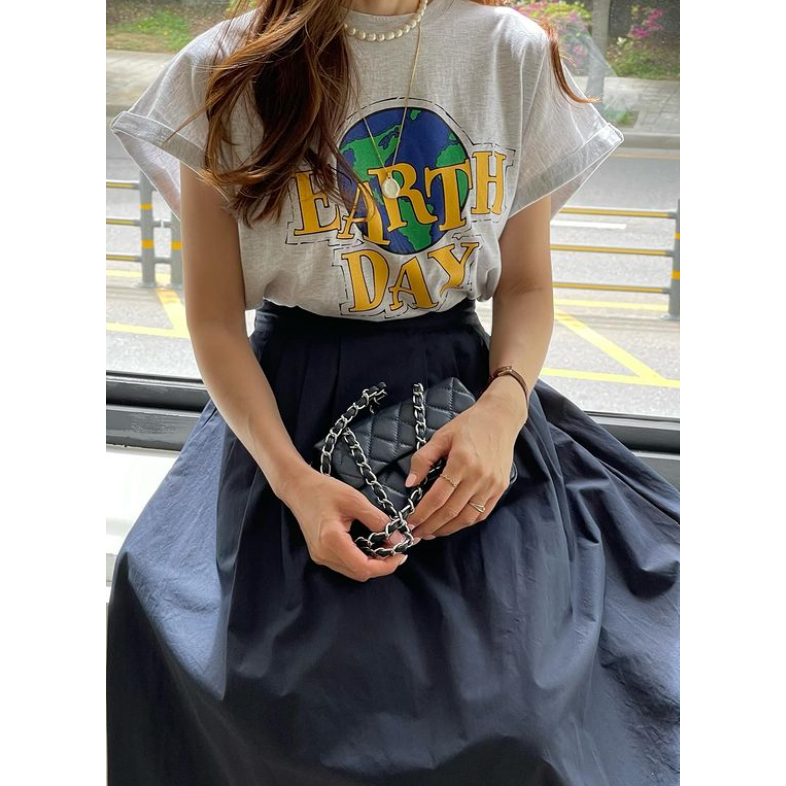 VENUSY｜ 仙女必備✔ 韓國女裝｜純棉抓褶長裙-細節圖4