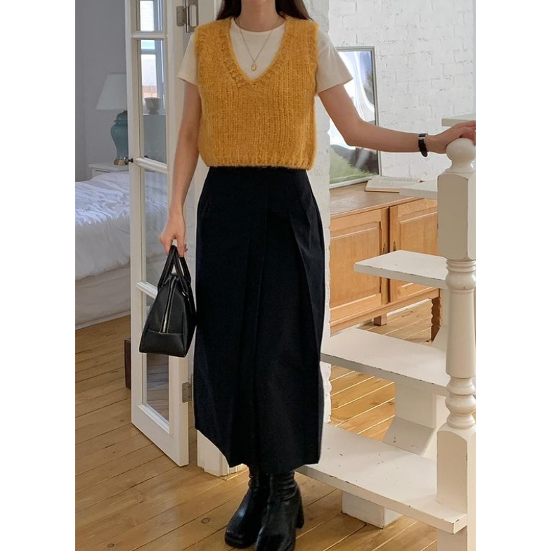 VENUSY｜ 百搭可愛✔ 韓國女裝｜羊毛粗針織背心-細節圖5
