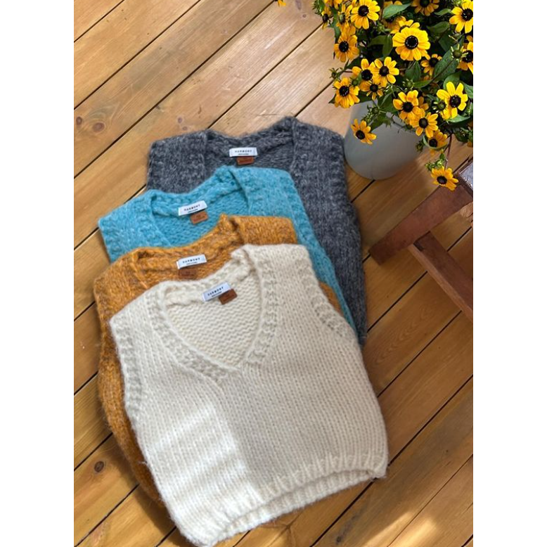 VENUSY｜ 百搭可愛✔ 韓國女裝｜羊毛粗針織背心-細節圖8