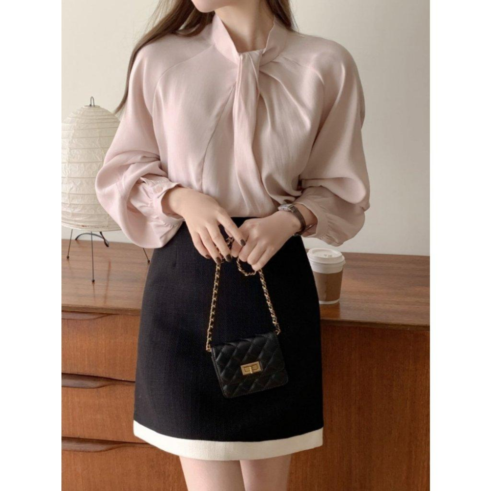 VENUSY｜ 高奢質感✔ 韓國女裝｜絲質光澤摺袖襯衫 韓國襯衫-細節圖2