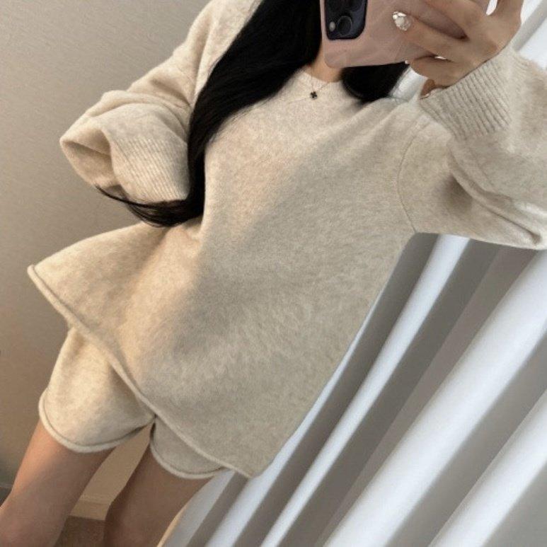 VENUSY｜ 韓國女裝｜羊毛針織短版套裝-細節圖2