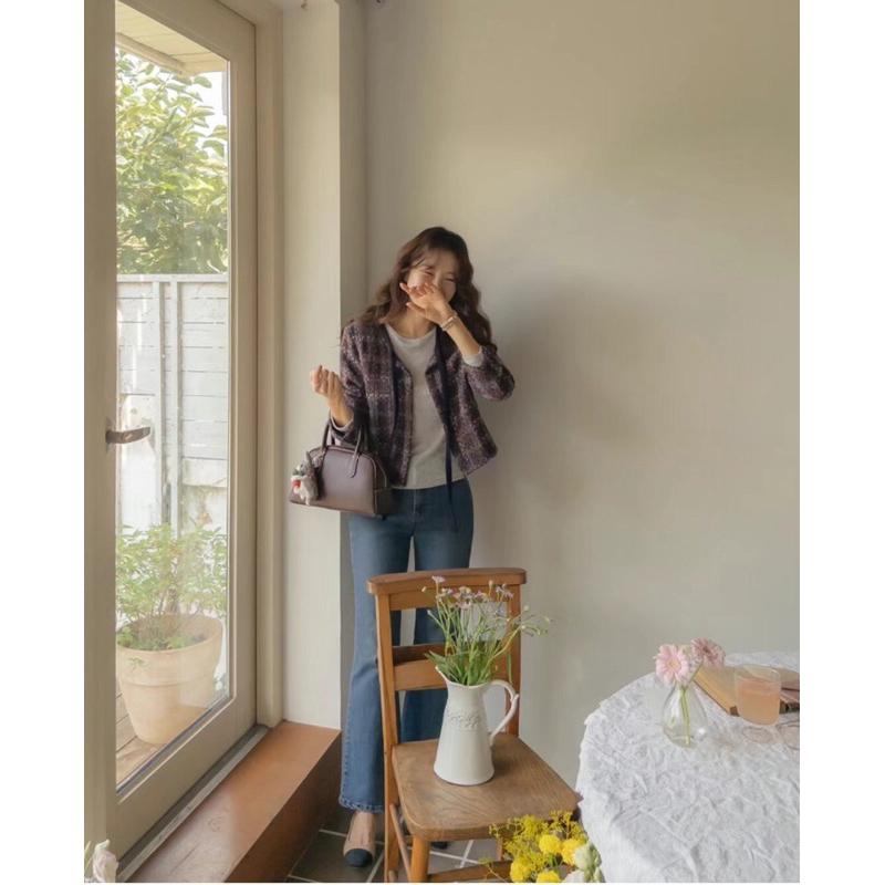 VENUSY｜ 秋冬新品❄ 韓國女裝｜格紋小香風外套-細節圖6