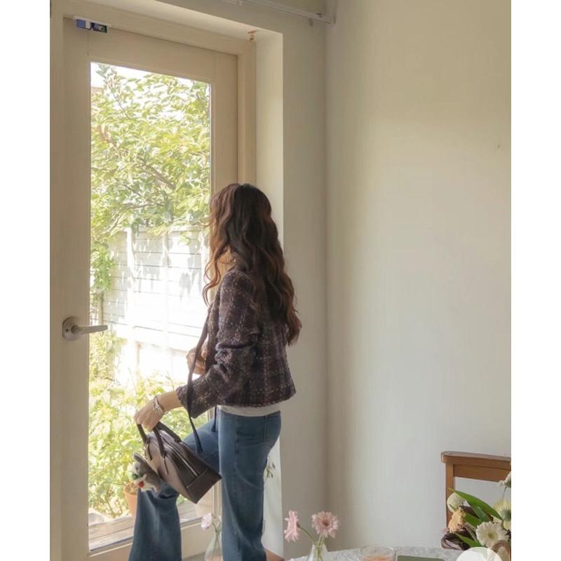 VENUSY｜ 秋冬新品❄ 韓國女裝｜格紋小香風外套-細節圖7