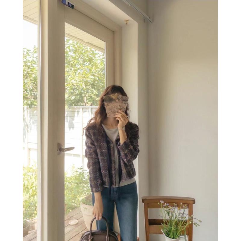 VENUSY｜ 秋冬新品❄ 韓國女裝｜格紋小香風外套-細節圖8