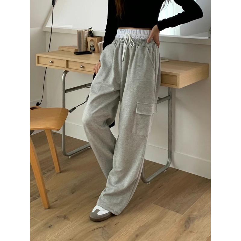 VENUSY｜ 韓國女裝｜純棉綁帶工裝長褲-細節圖8