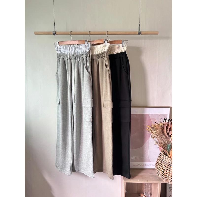 VENUSY｜ 韓國女裝｜純棉綁帶工裝長褲-細節圖9