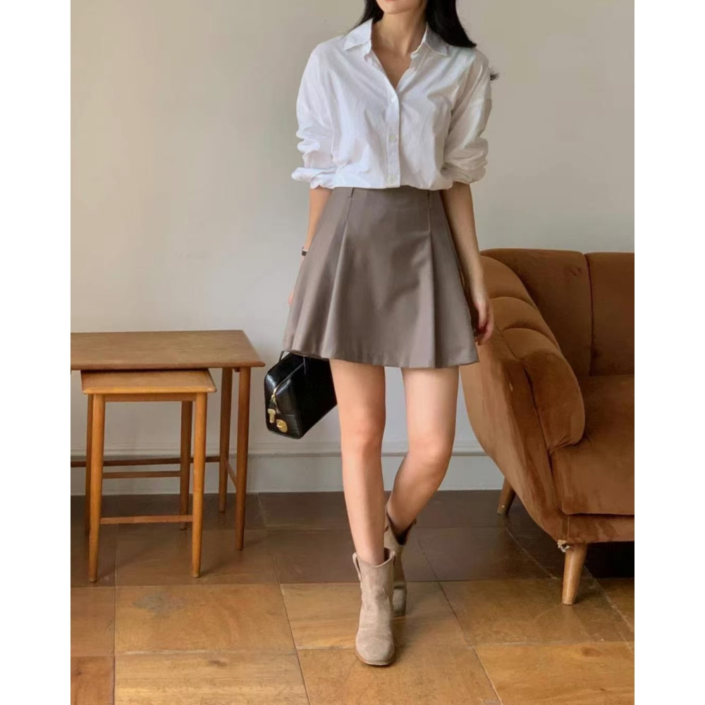 VENUSY｜ 韓國女裝｜新款迷你裙細褶百褶裙 A字裙 前後兩穿-細節圖2