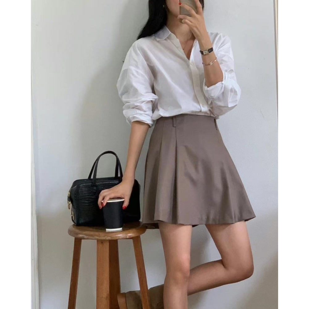 VENUSY｜ 韓國女裝｜新款迷你裙細褶百褶裙 A字裙 前後兩穿-細節圖6