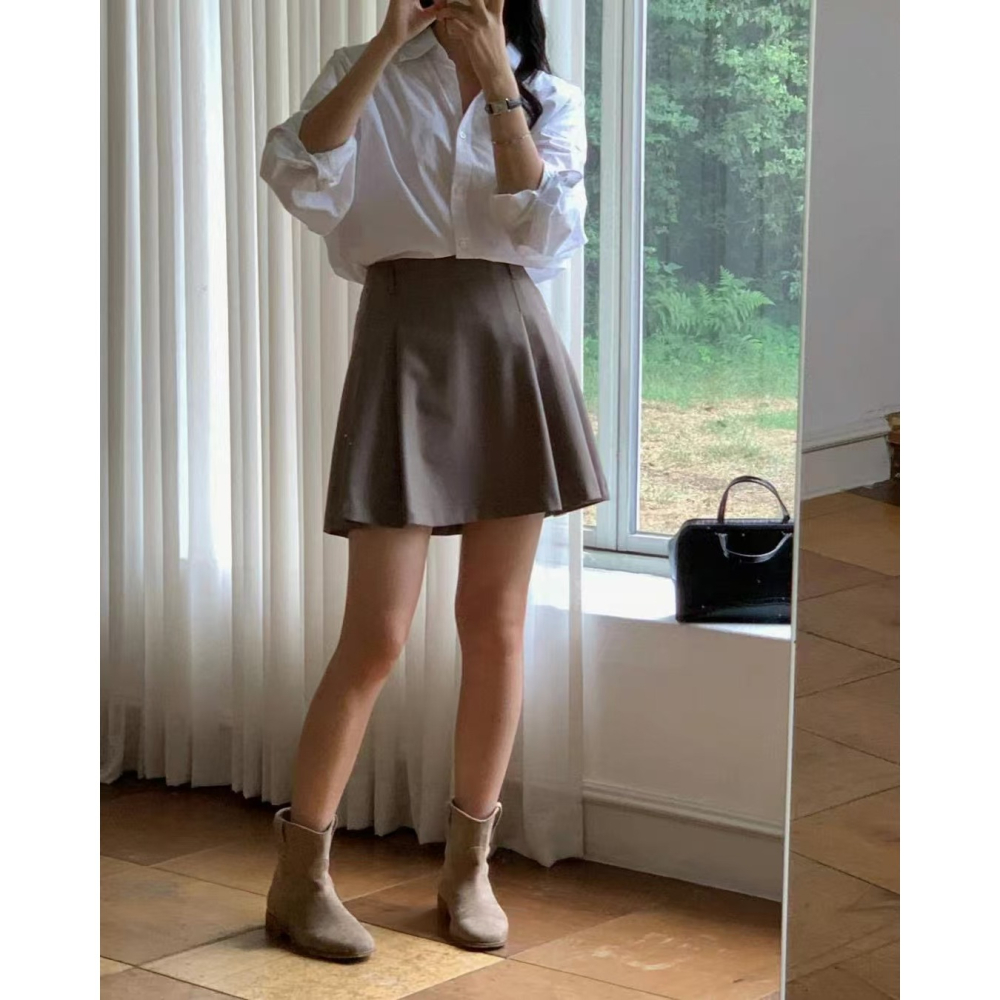 VENUSY｜ 韓國女裝｜新款迷你裙細褶百褶裙 A字裙 前後兩穿-細節圖7