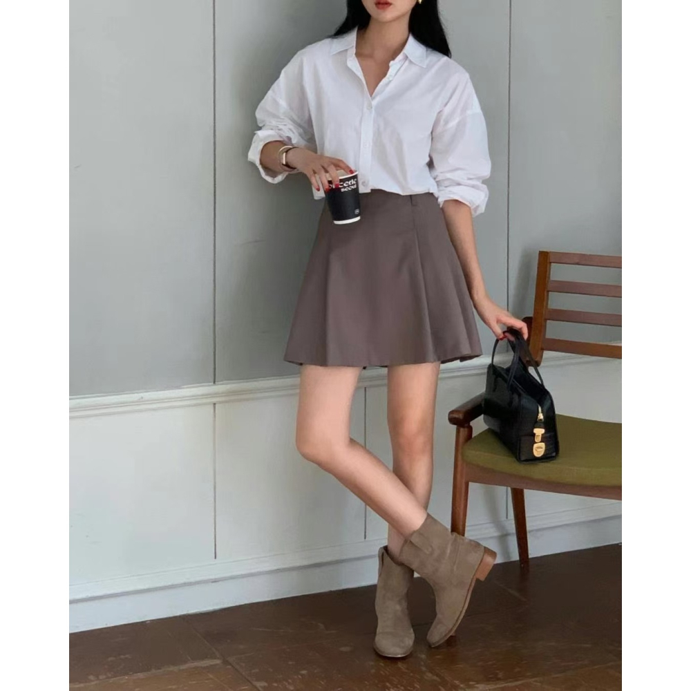 VENUSY｜ 韓國女裝｜新款迷你裙細褶百褶裙 A字裙 前後兩穿-細節圖8