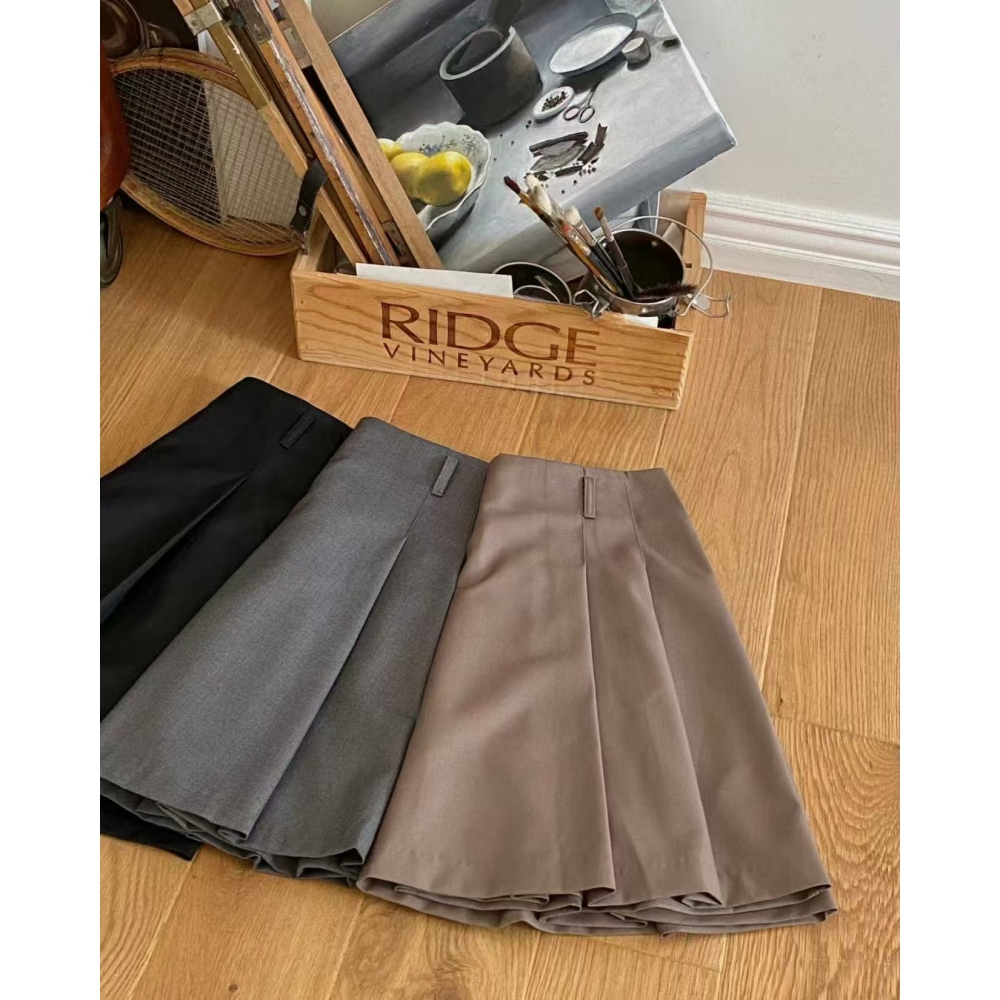 VENUSY｜ 韓國女裝｜新款迷你裙細褶百褶裙 A字裙 前後兩穿-細節圖9