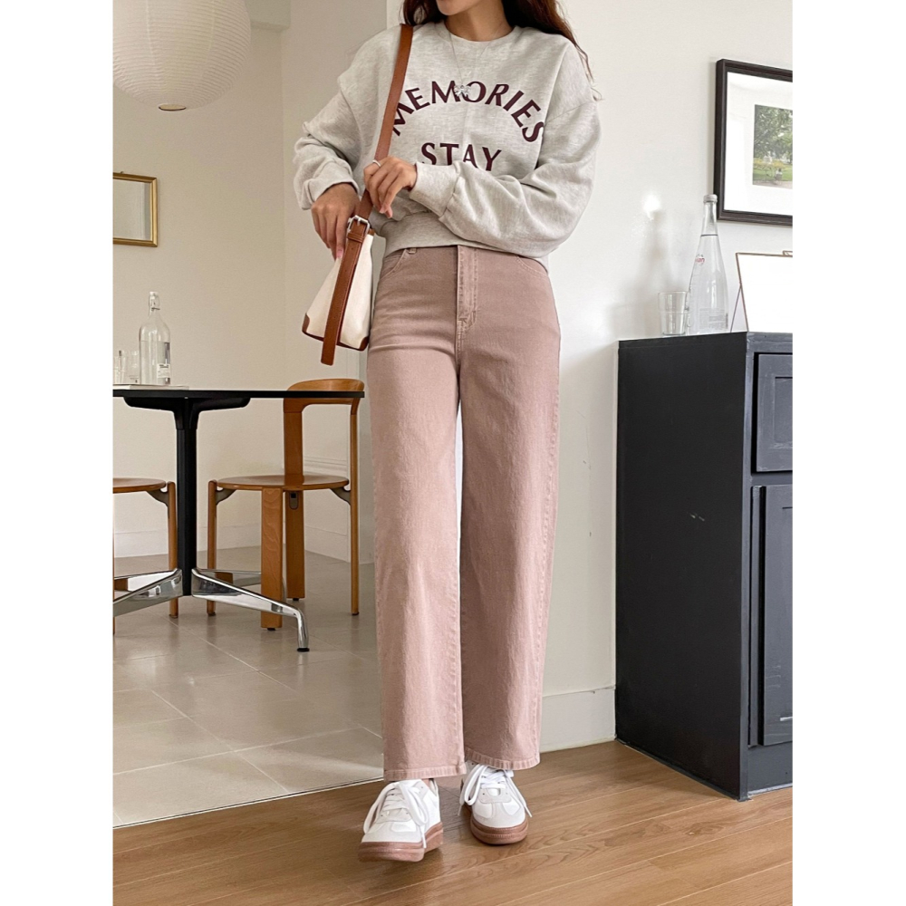 VENUSY｜ 顯瘦9.5分褲✔ 韓國女裝｜棉質直筒長褲-細節圖6