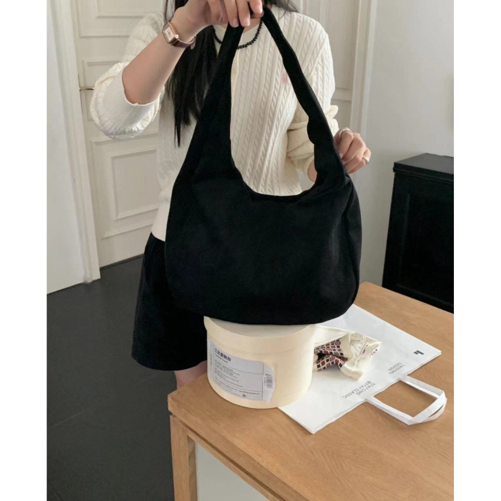 VENUSY｜ 4色☻ 韓國女裝｜麂皮绒面肩背包-細節圖2