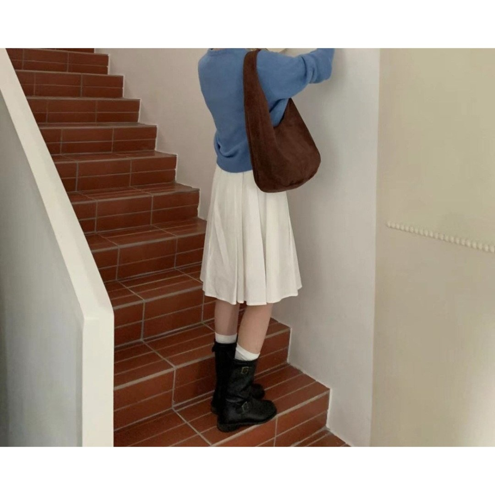 VENUSY｜ 4色☻ 韓國女裝｜麂皮绒面肩背包-細節圖7