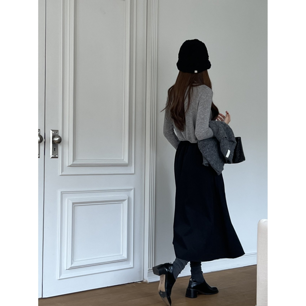 VENUSY｜ 暖羊毛極顯瘦☻ 韓國女裝｜羊毛修身長袖中領T恤 韓國T恤-細節圖9