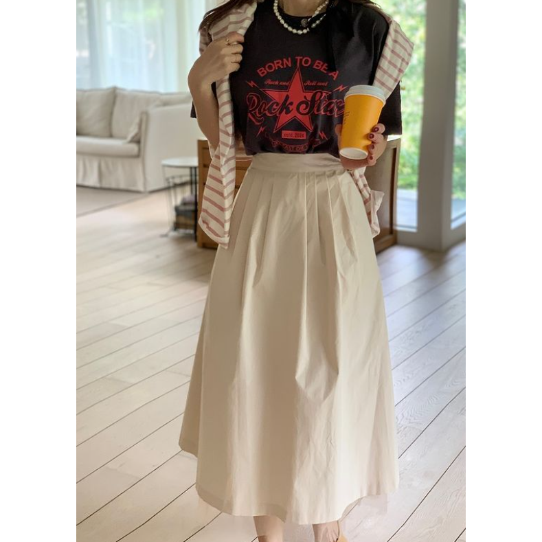 VENUSY｜ 氣質款✔ 韓國女裝｜網紗抓褶長裙-細節圖5