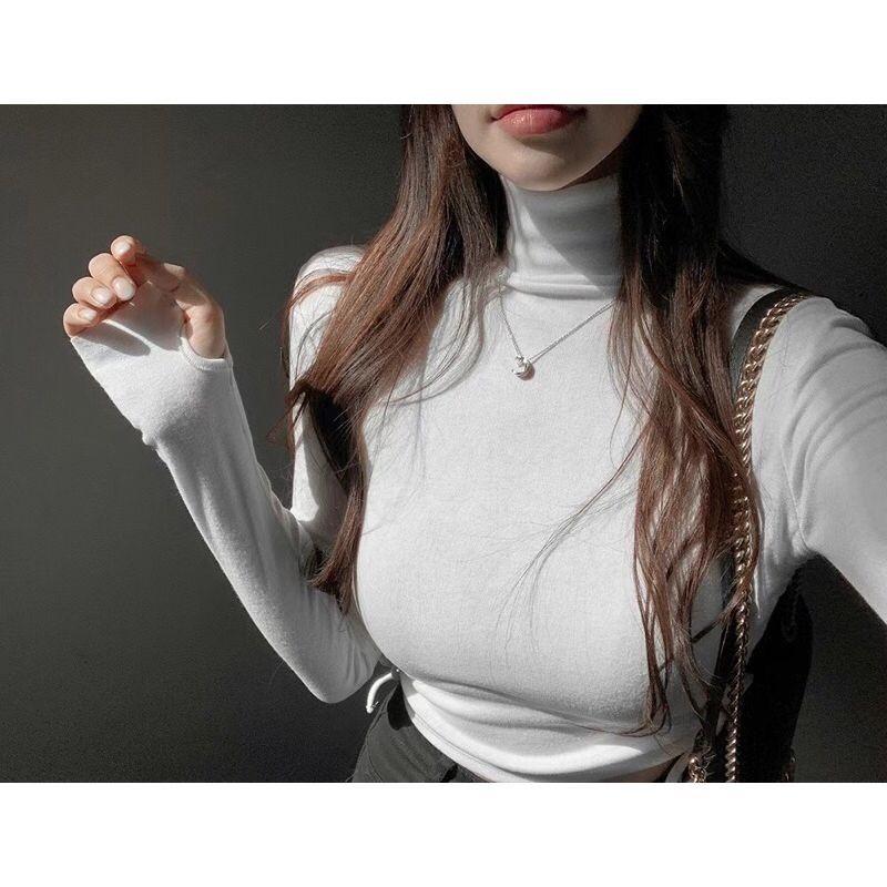 VENUSY．正韓 - 韓國女裝｜高領顯瘦百搭抽繩上衣-細節圖3