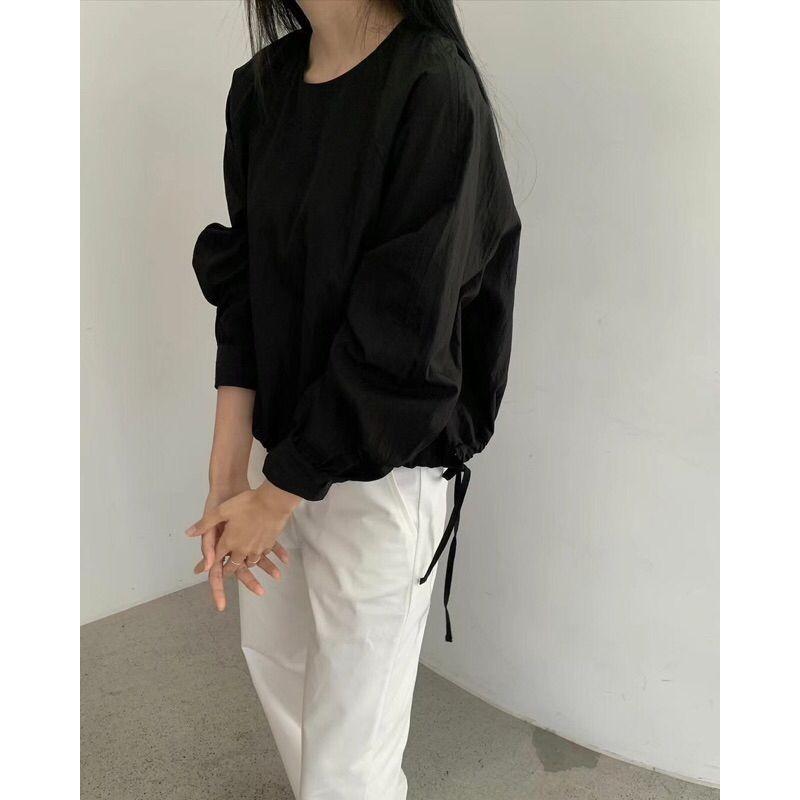 VENUSY．正韓 - 韓國女裝｜皺紋設計款素色寬袖襯衫 韓國襯衫-細節圖6