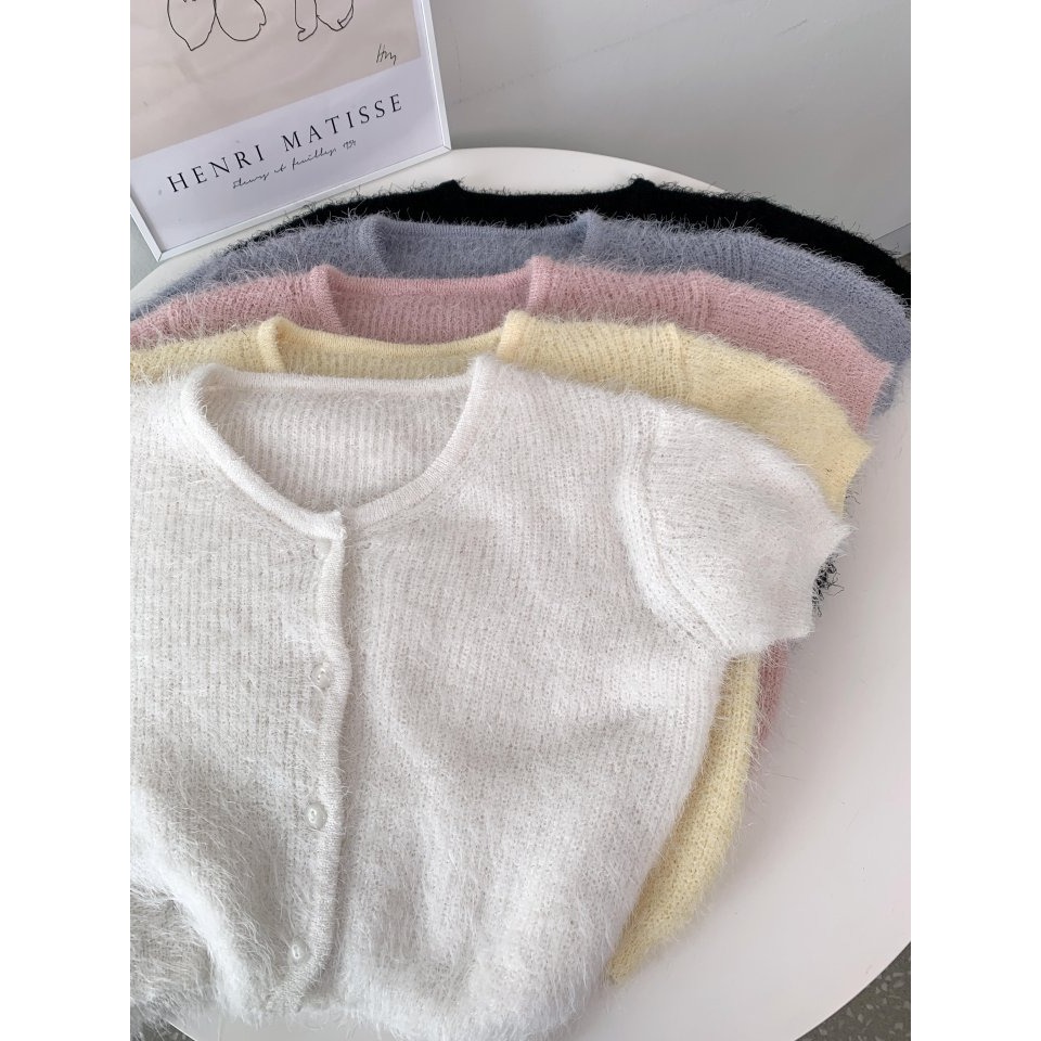 VENUSY｜正韓 - 韓國女裝｜春季新品短袖針織小外套-細節圖9