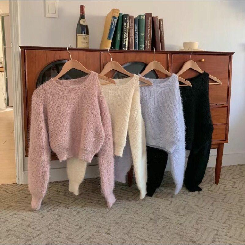 VENUSY．正韓 - 韓國女裝｜不對稱露肩針織毛衣-細節圖9