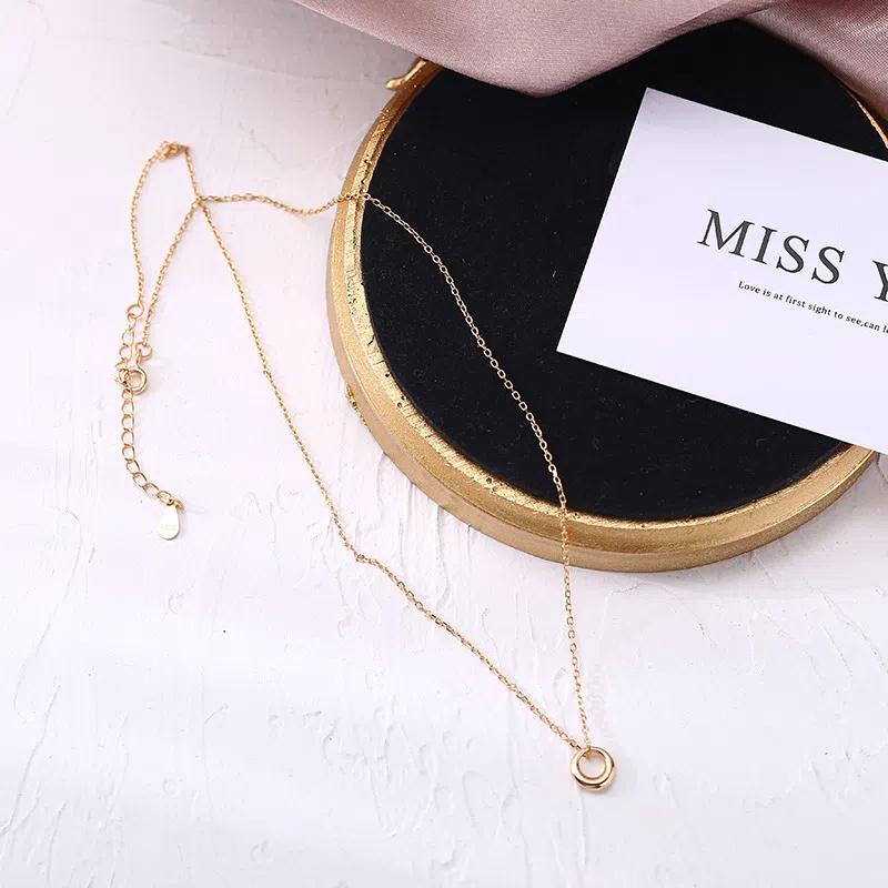 VENUSY S925純銀｜氣質幾何圓圈項鏈-細節圖3