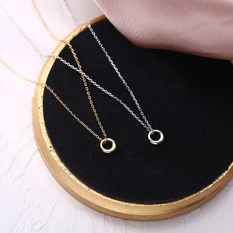 VENUSY S925純銀｜氣質幾何圓圈項鏈-細節圖5