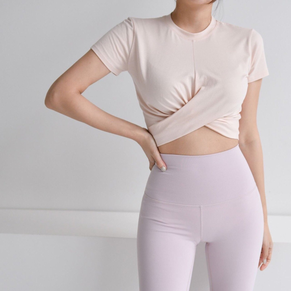 VENUSY｜ 韓國歐逆實穿♥︎ 瑜珈健身短版全棉剪裁上衣 韓國女裝-細節圖8