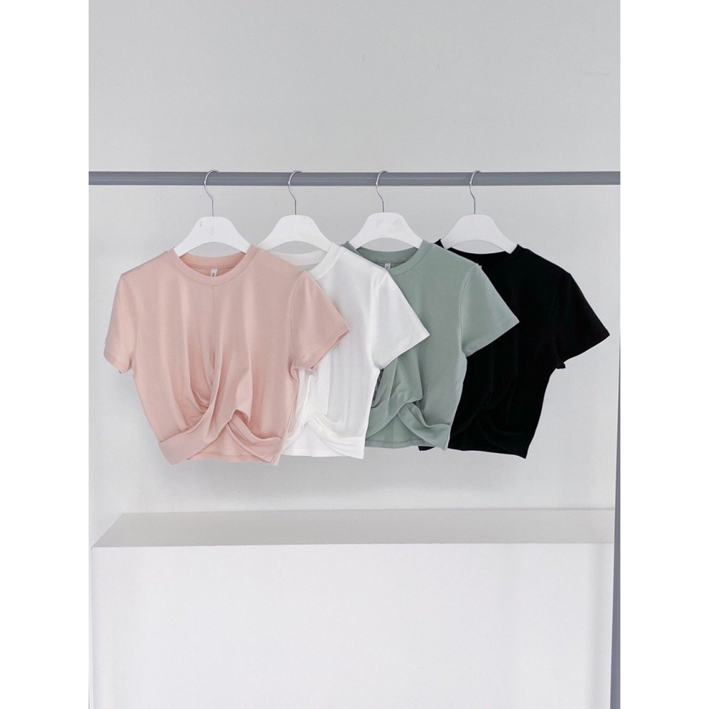 VENUSY｜ 韓國歐逆實穿♥︎ 瑜珈健身短版全棉剪裁上衣 韓國女裝-細節圖10