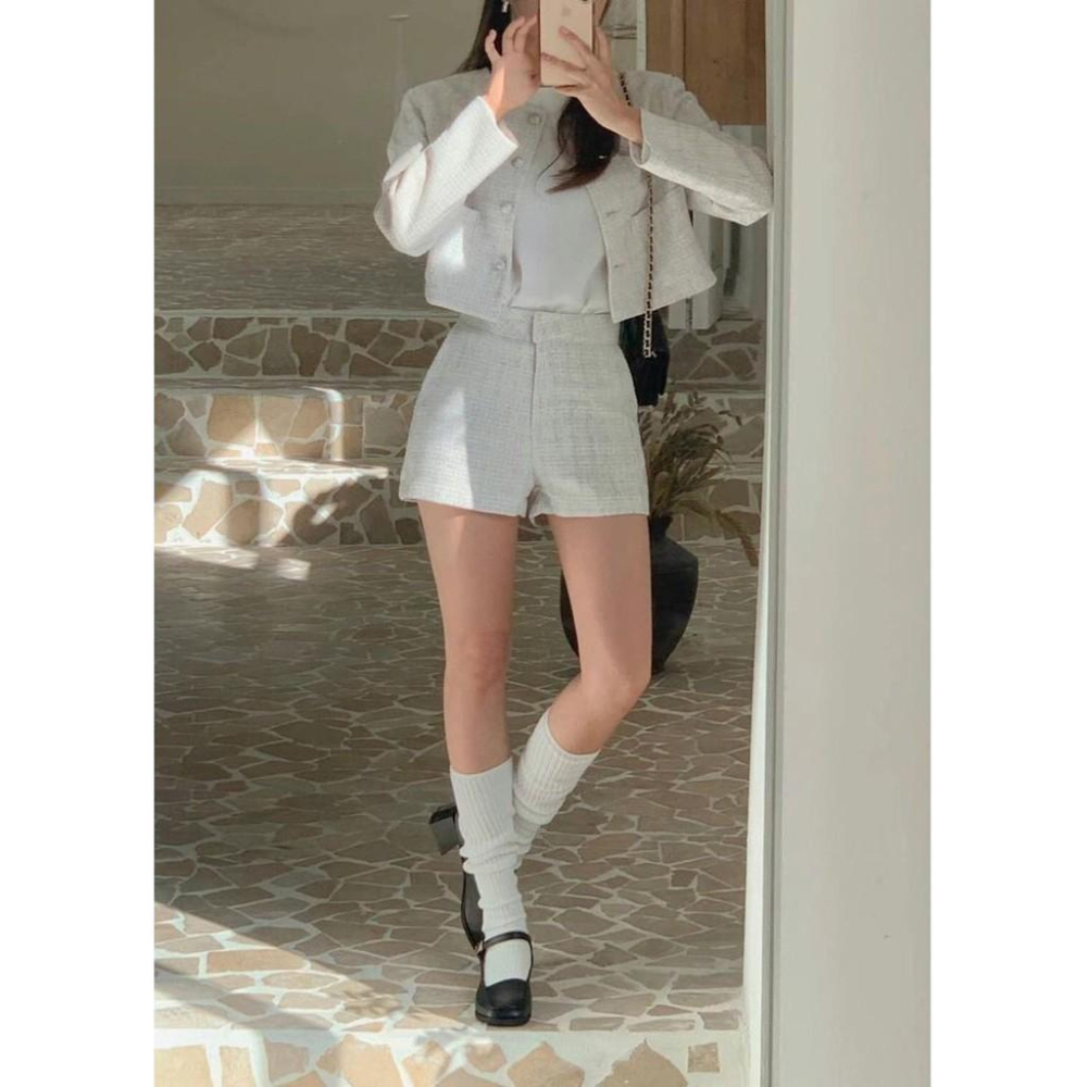 VENUSY．正韓 - 韓國女裝｜小香風短褲 連結處加購外套-細節圖2