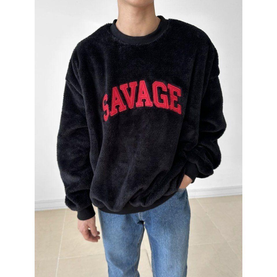 VENUSY．正韓 - 韓國女裝｜ Savage大學T 野蠻字母大學T-細節圖4