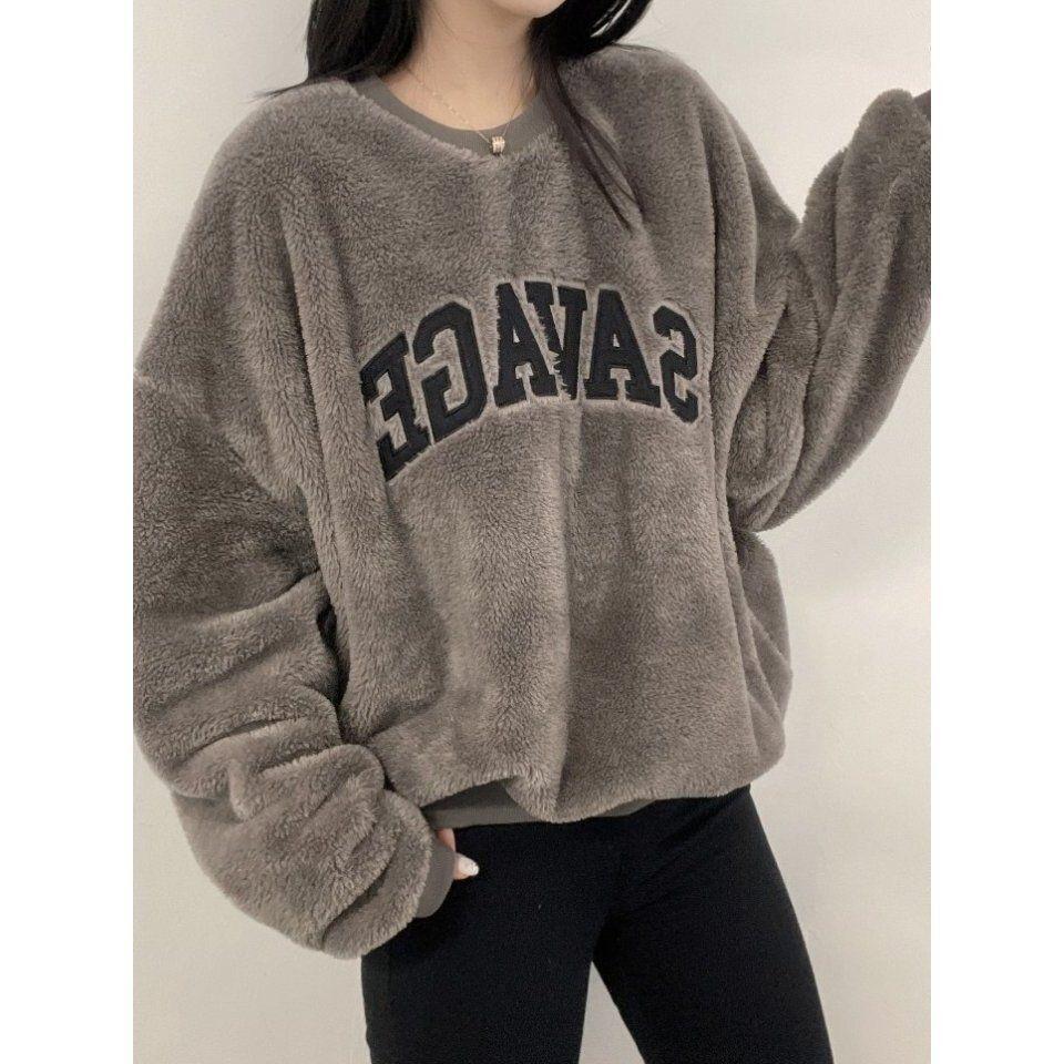 VENUSY．正韓 - 韓國女裝｜ Savage大學T 野蠻字母大學T-細節圖6